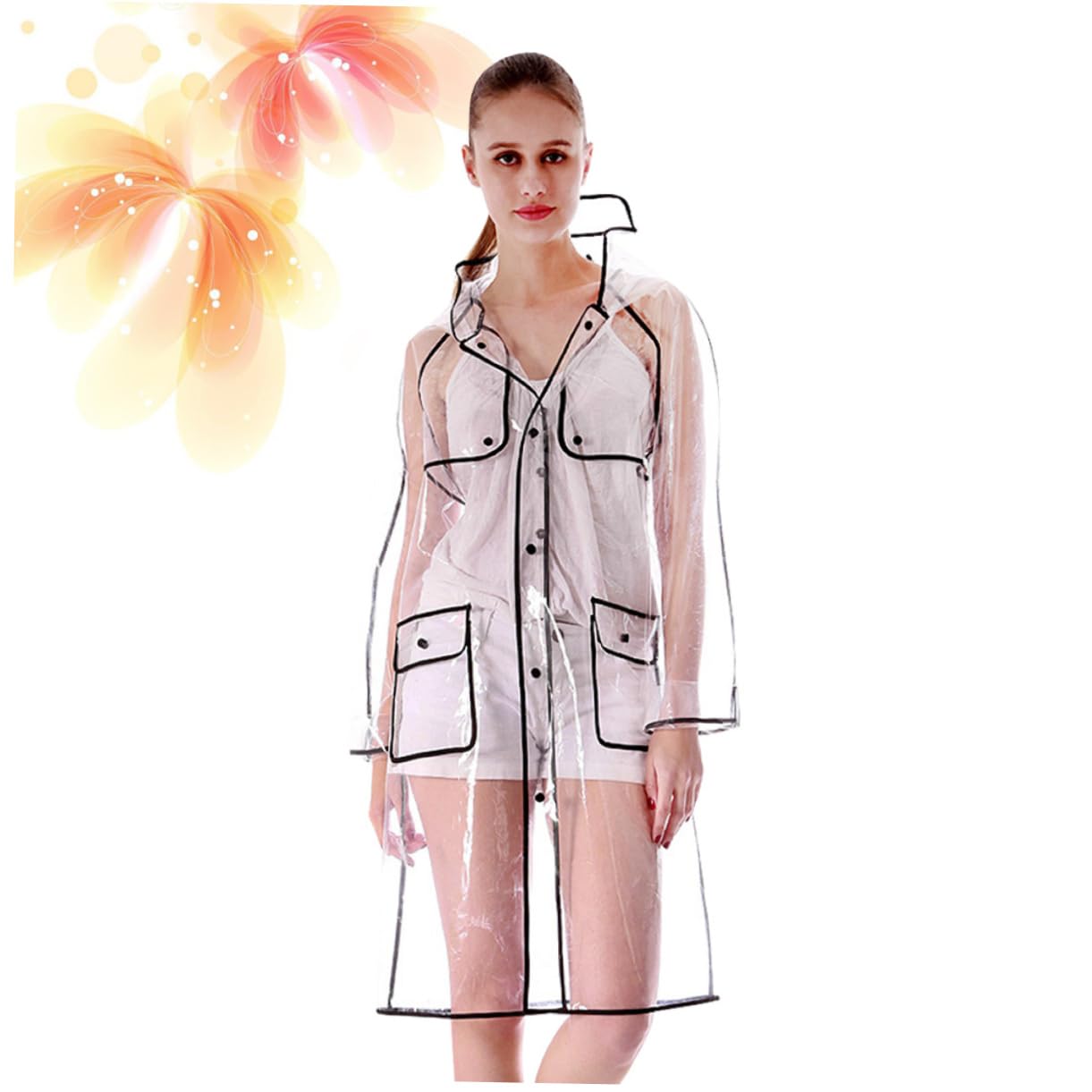 Veemoon Imperméables Colorés Imperméable Adulte Manteau De Pluie Poncho Imperméable Pour Femme Vestes De Pluie Pour Femmes Imperméables Vêtements De Pluie Imperméable Transparent