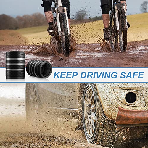 16Pcs American Flag Tire Caps, Ssokbuy Valve Stem Caps Mental With Plastic Liner, Tire Valve Cap Corrosion Resistant Leak-Proof, Universal For Cars Suvs Bikes Trucks And Motorcycles, Black #TOP5