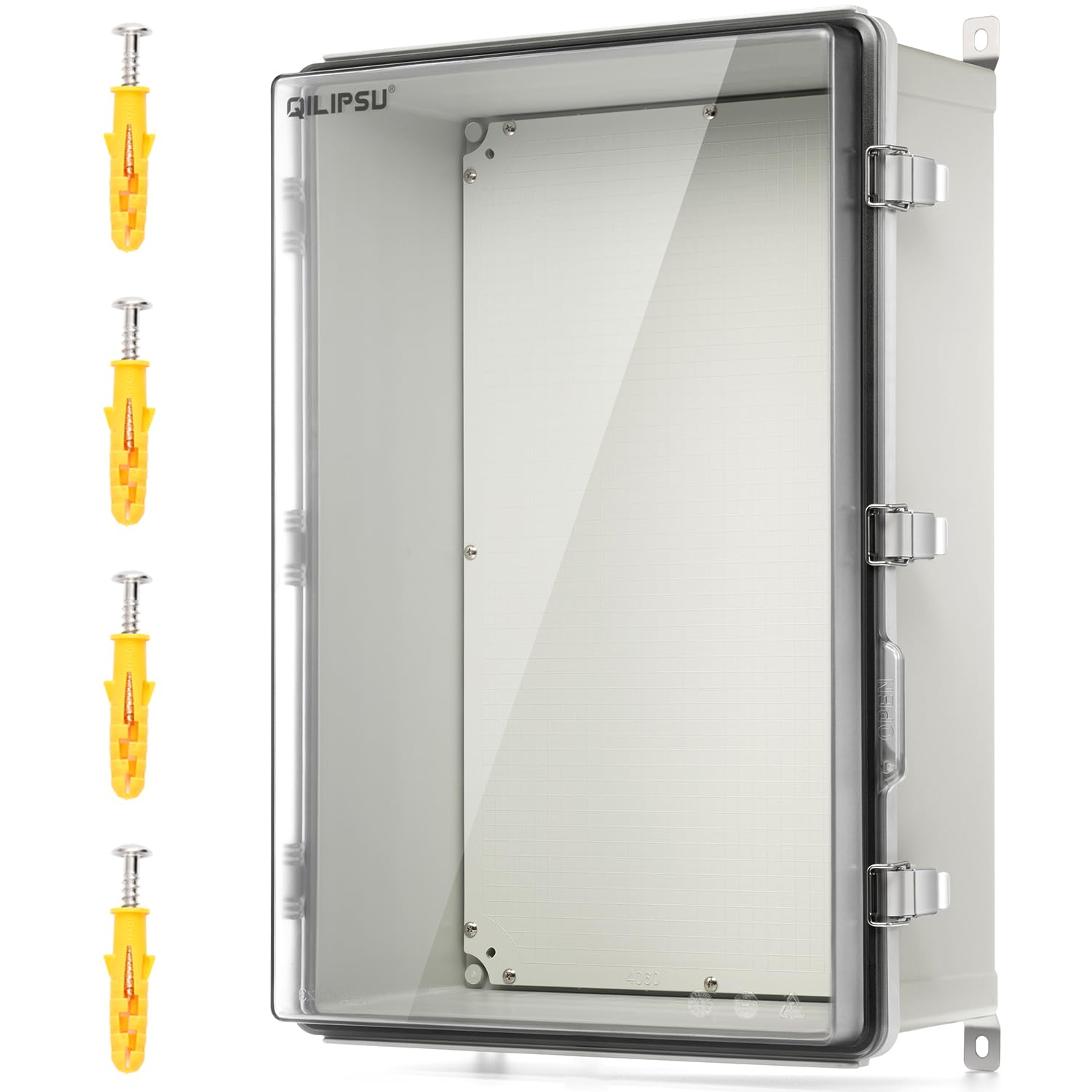 QILIPSU UL94-V0 Outdoor Electrical Box 11.4"x7.5"x5.5" Pro Waterproof Junction Box Weatherproof PC/ABS Alloy Plastic IP67 Project Electric Enclosure Grey Hinged Door — Amazon image 14