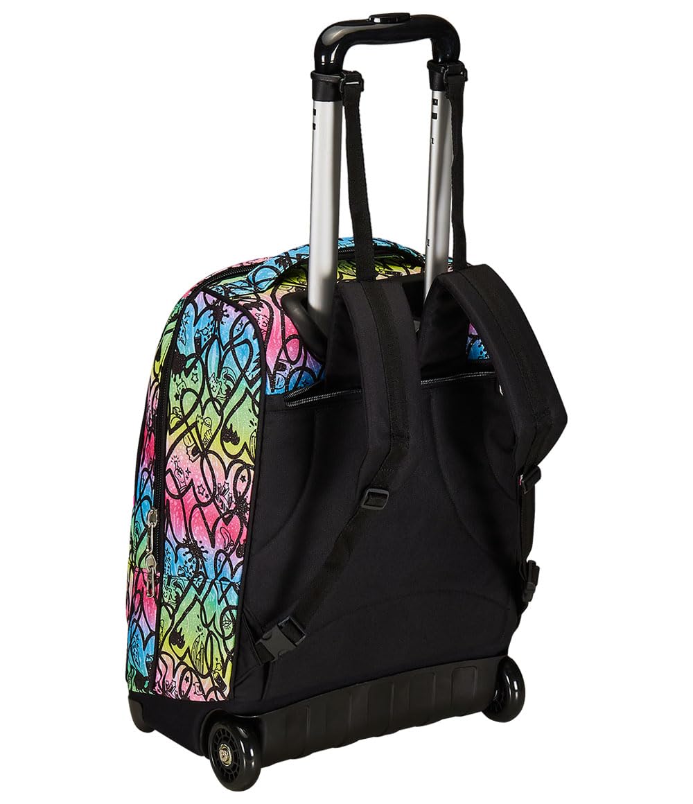 Seven Trolley Fisso, JumpLove, Rosa, 2 in 1, Doppio Uso, Trolley e Zaino, Scuola e Viaggio + Seven Diario 12 Mesi, Nero, Ragazza
