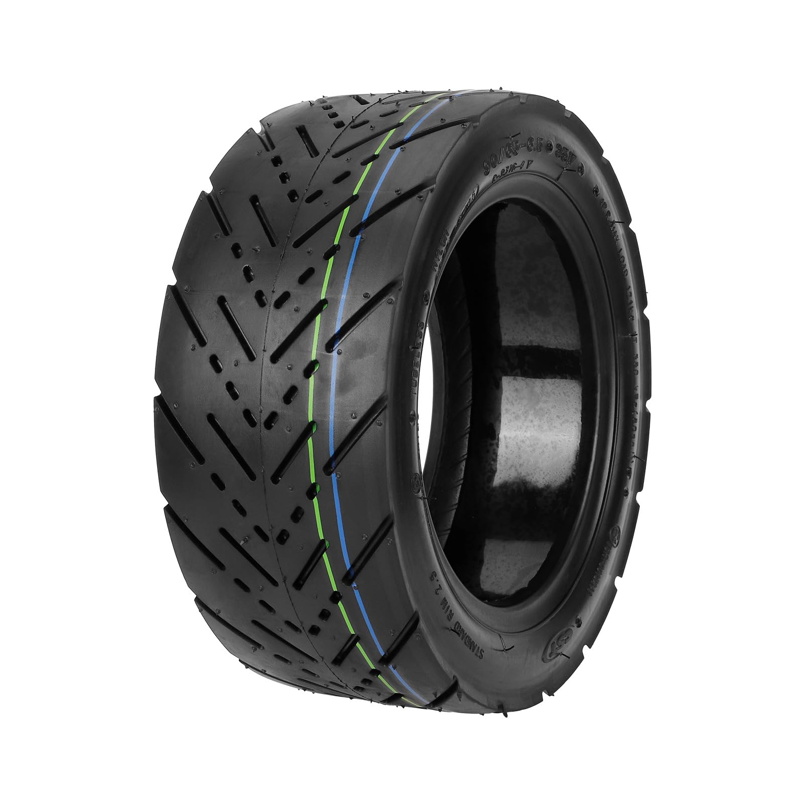 TREFAN Pneu de route auto-réparateur 90/65-6,5 - Pneu de route sans chambre à air, pneu gelée de 27,9 cm avec protection anti-crevaison en caoutchouc, convient pour scooter électrique de 27,9 cm,