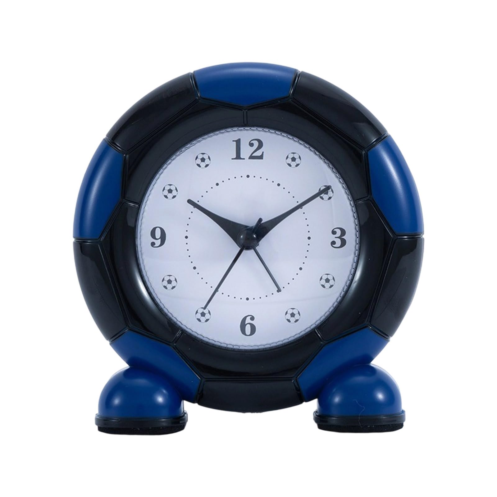 Carotoe Blue Kids Bedroom Soccer Design Analog Alarm Clock Quiet Sweeping Movement Battery Operated Bedsides Essential Accessories Quiet Alarm Clock For Bedroom