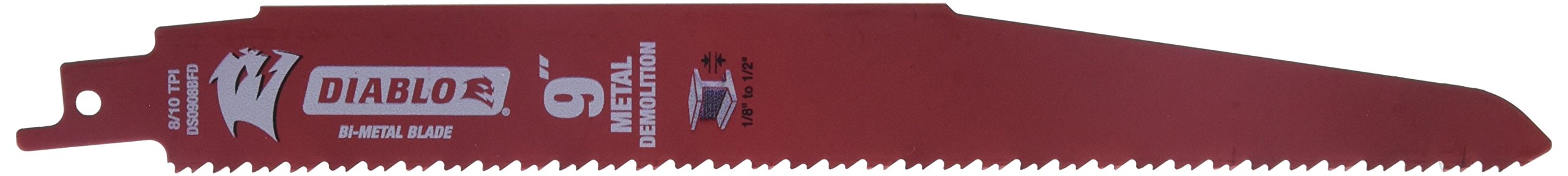 Freud DS0908BFD 9-inch Steel Demon Bi-Metal 8/10 TPI Reciprocating Blades, 25-Pack, multi, large