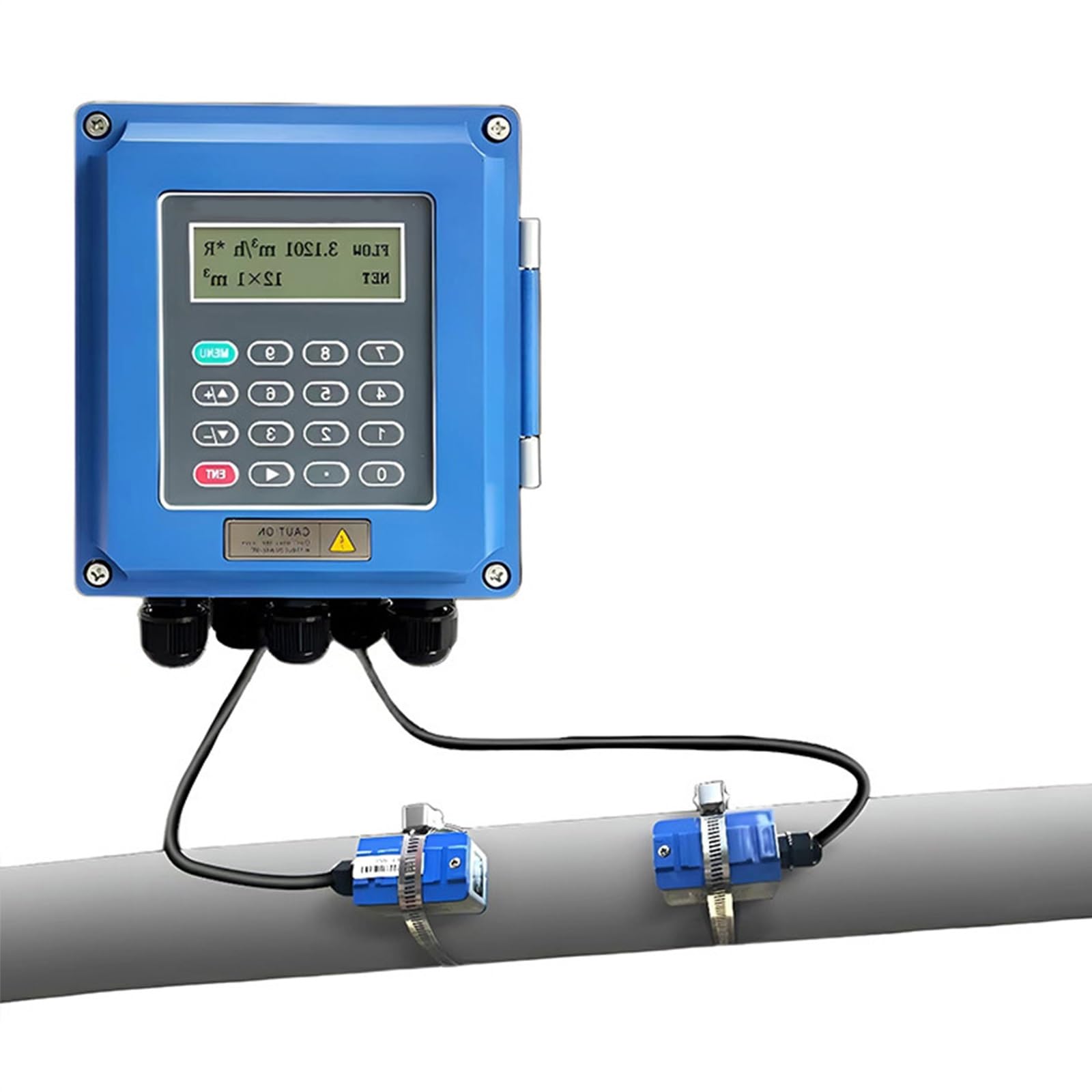 Medidor De Flujo Ultrasónico Y Medidor De Flujo No Invasivo Con Pantalla Digital LCD, Amplio Rango De Tuberías Para Agua Y Líquidos En Sistemas Industriales