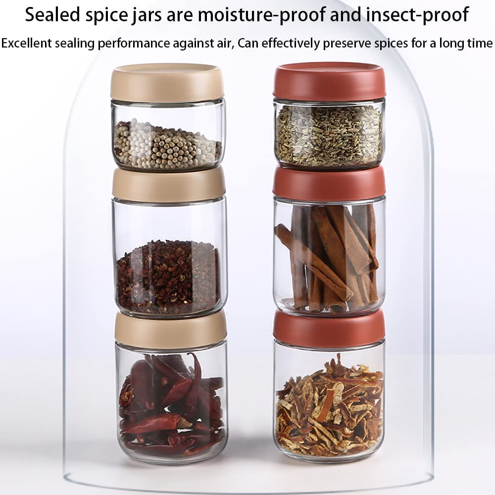 Contenitori di plastica, barattoli di Vetro, Set di 4, contenitori di Vetro Trasparente for dispensa, Cucina, Zucchero, tè, caffè, spezie ed Erbe, contenitori for Alimenti