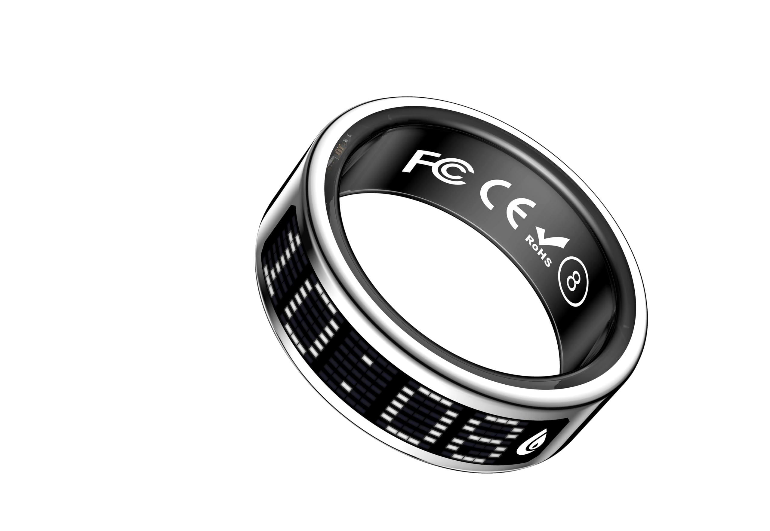 Smart Ring Ultra | Caller Notifications & Vibration Alerts | Built-in LED Display | Sleep Tracker, Heart Rate, HRV & SPO₂ | Sports Modes | Gesture Control, Radiant Silver, 8-18.2 mm-picture-16