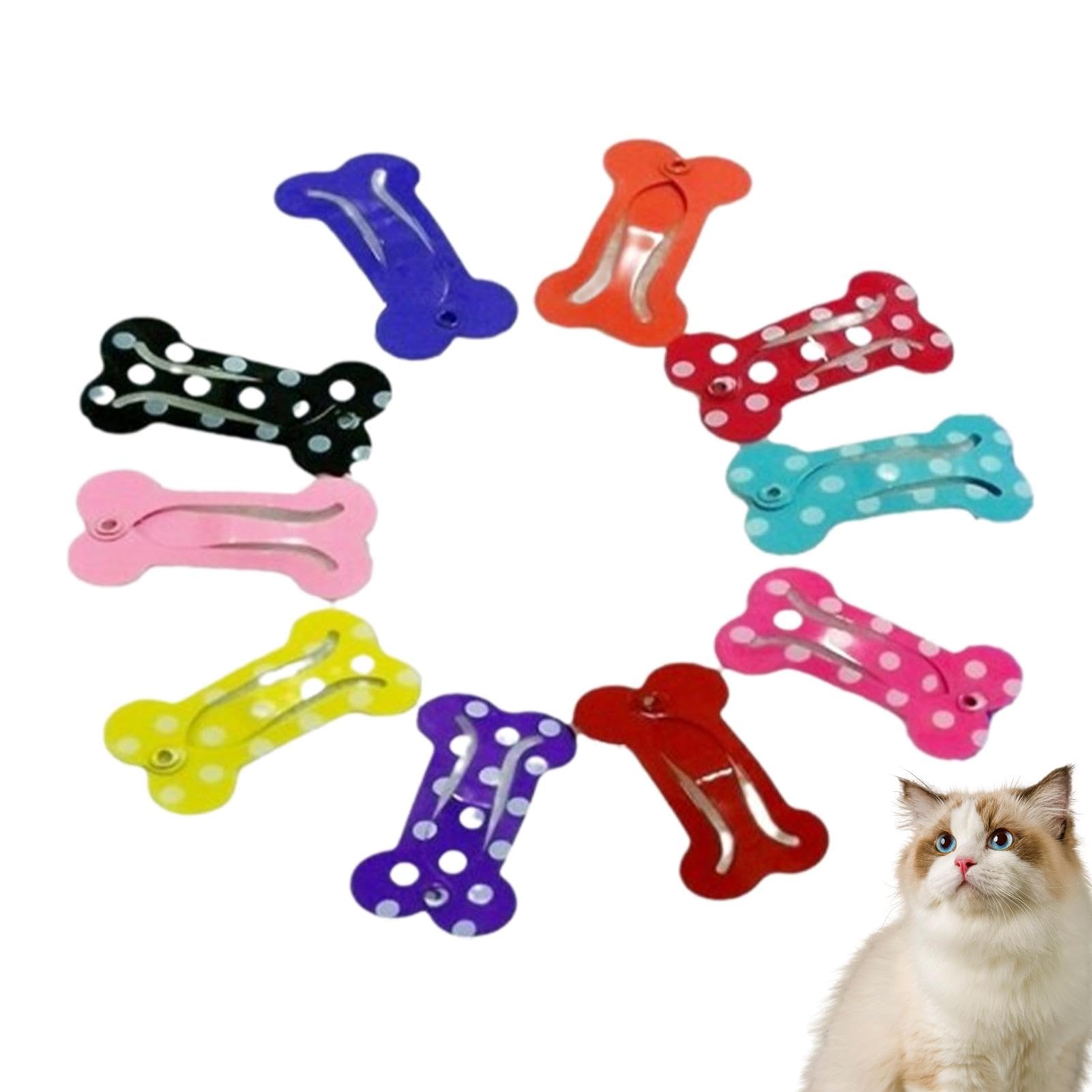 Amazon | ボーンヘアクリップ 犬や猫用 10個 骨の形 犬用 ヘアクリップ