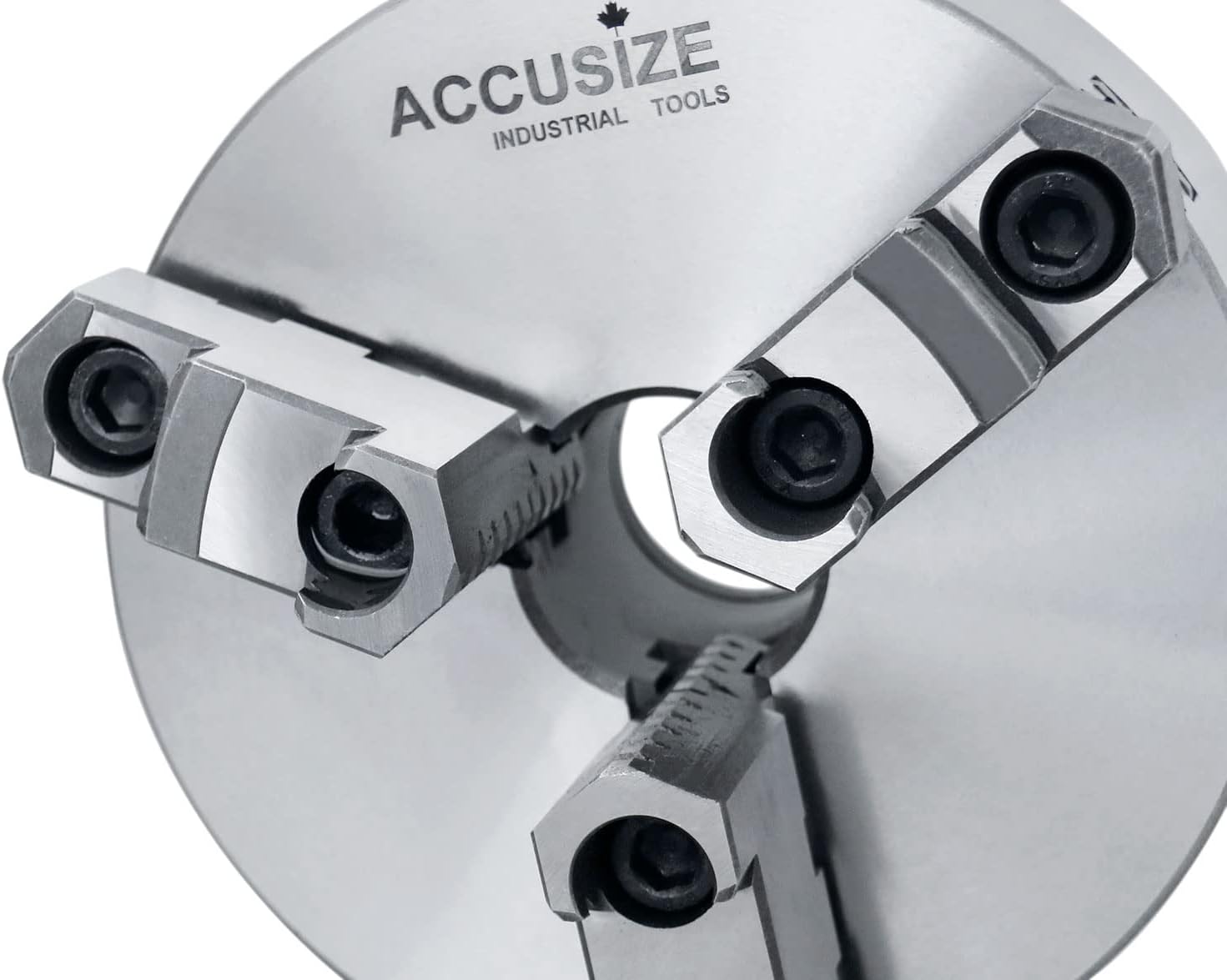 Accusize Industrial Tools Hard Jaws for 6"/160 mm 3-Jaw Lathe Chuck (Plain Back, 2-Piece Reversible), 1.575" Center Hole, 0555-0114