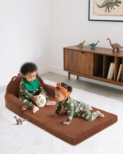 Miniatura 5 de MOONBEEKI Sofá plegable 2 en 1 para niños pequeños, tela Sherpa suave con funda lavable, sofá convertible a tumbona, sofá para niños para sala de