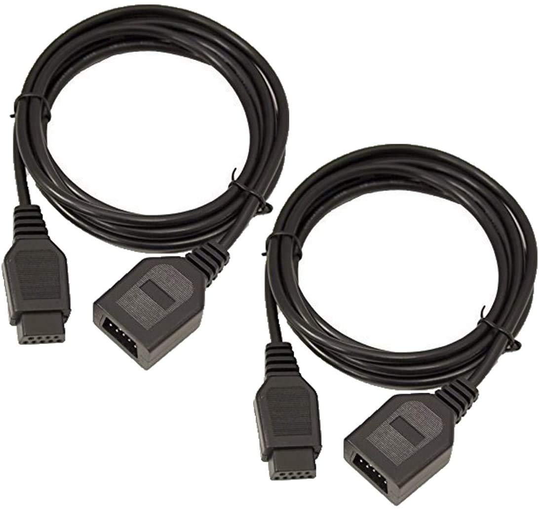 2 Packs 6ft Replacement Extension Cord Cable for Sega Genesis 2/3 Controller Extension Cord