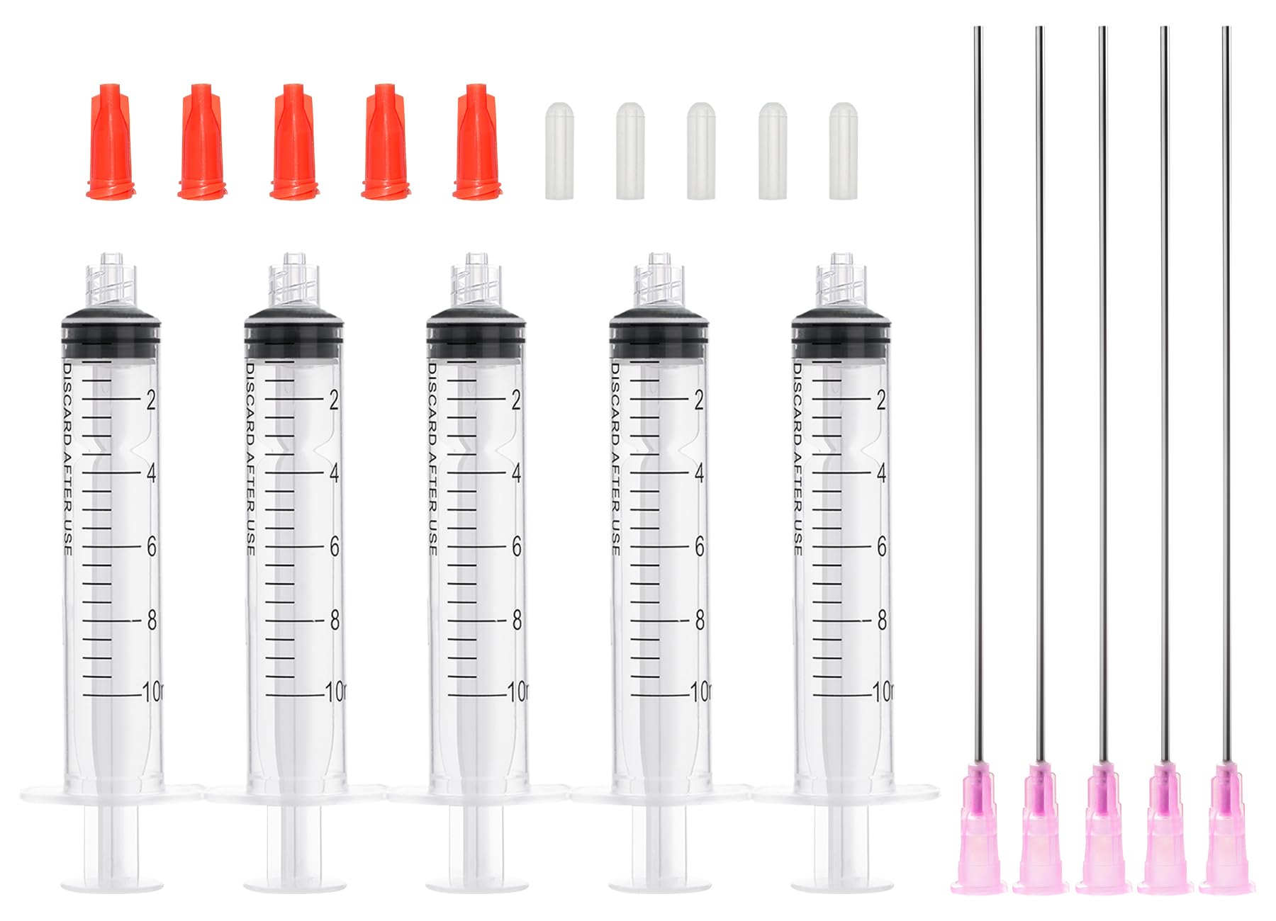 10ml Glue Applicator Syringes with 18G 4 Inch Blunt Tip Injector Long Needles and Cap for Dispenser Liquids, Ink, Oil, Epoxy, Wood Glue