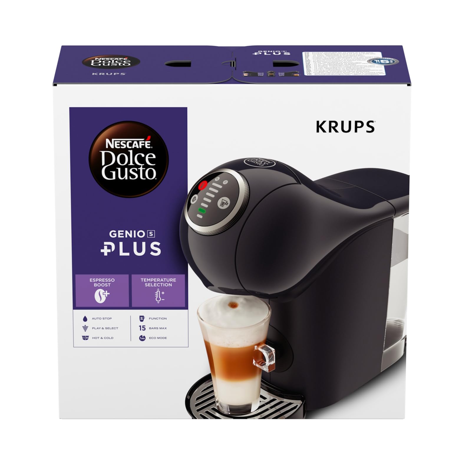 NESCAFÉ Dolce Gusto Genio S Plus von Krups Kapselkaffeemaschine 0,8L 1500W KP340B kosmisch-grau