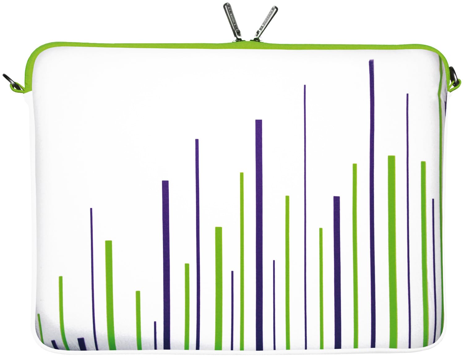 LS130-15 White Stripes Designer Notebook Sleeve 15.4" Laptop Cover Neoprene Soft Carry case up to 15.6 inch Anti Shock System