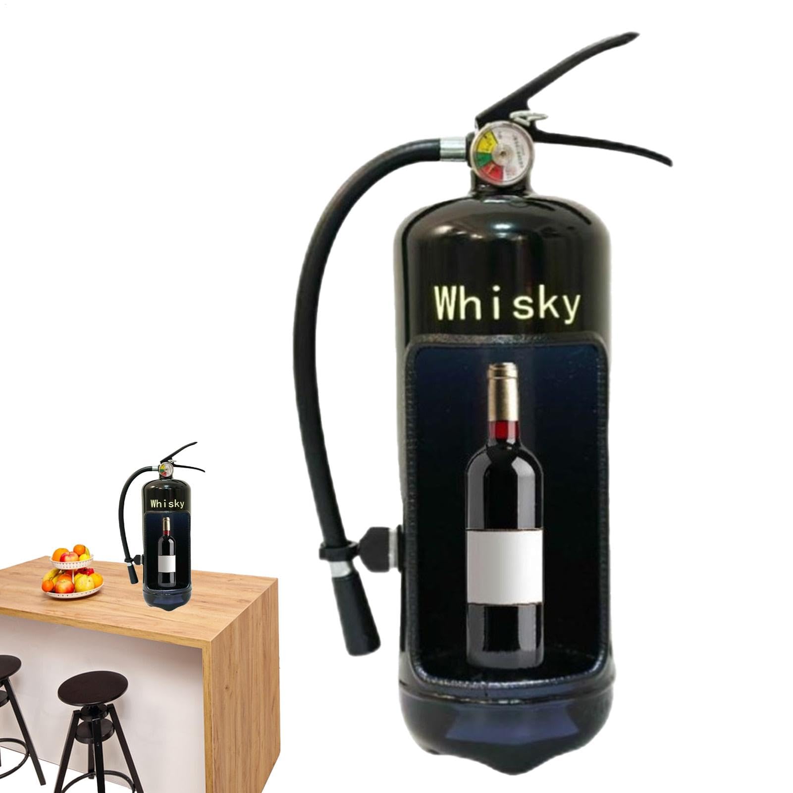 Sostenedor del vino extintor,Extintor Dispensador de vino | Sistema de almacenamiento de vino para el hogar,Caja de vino de armario de hierro creativo para decoración y decoración del hogar