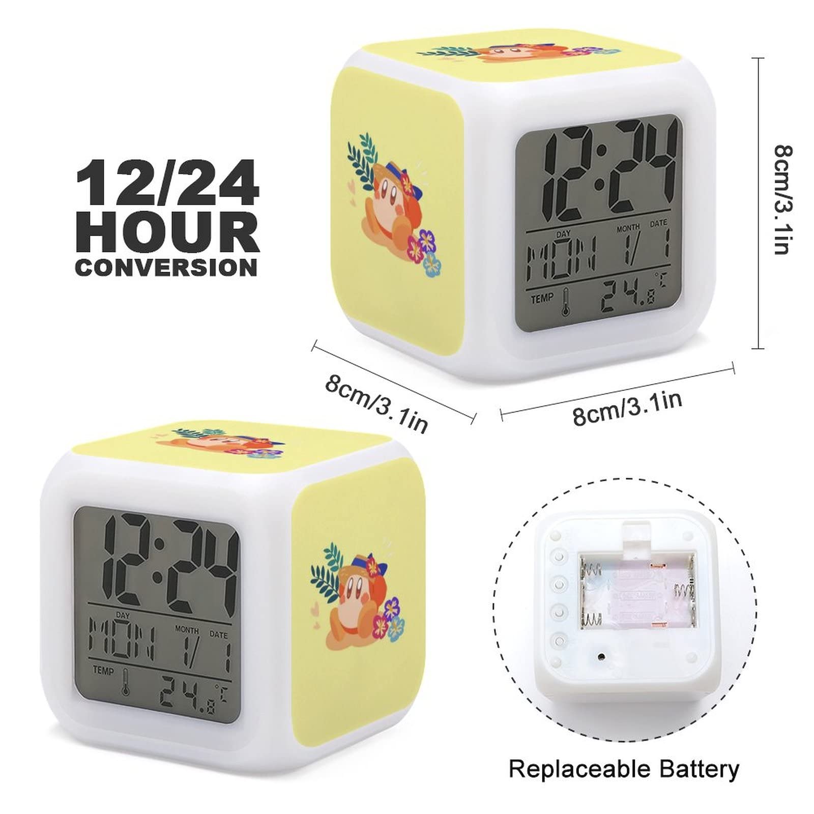 Amazon.co.jp: 星のカービィ 目覚まし時計 デジタル置き時計 温度湿度