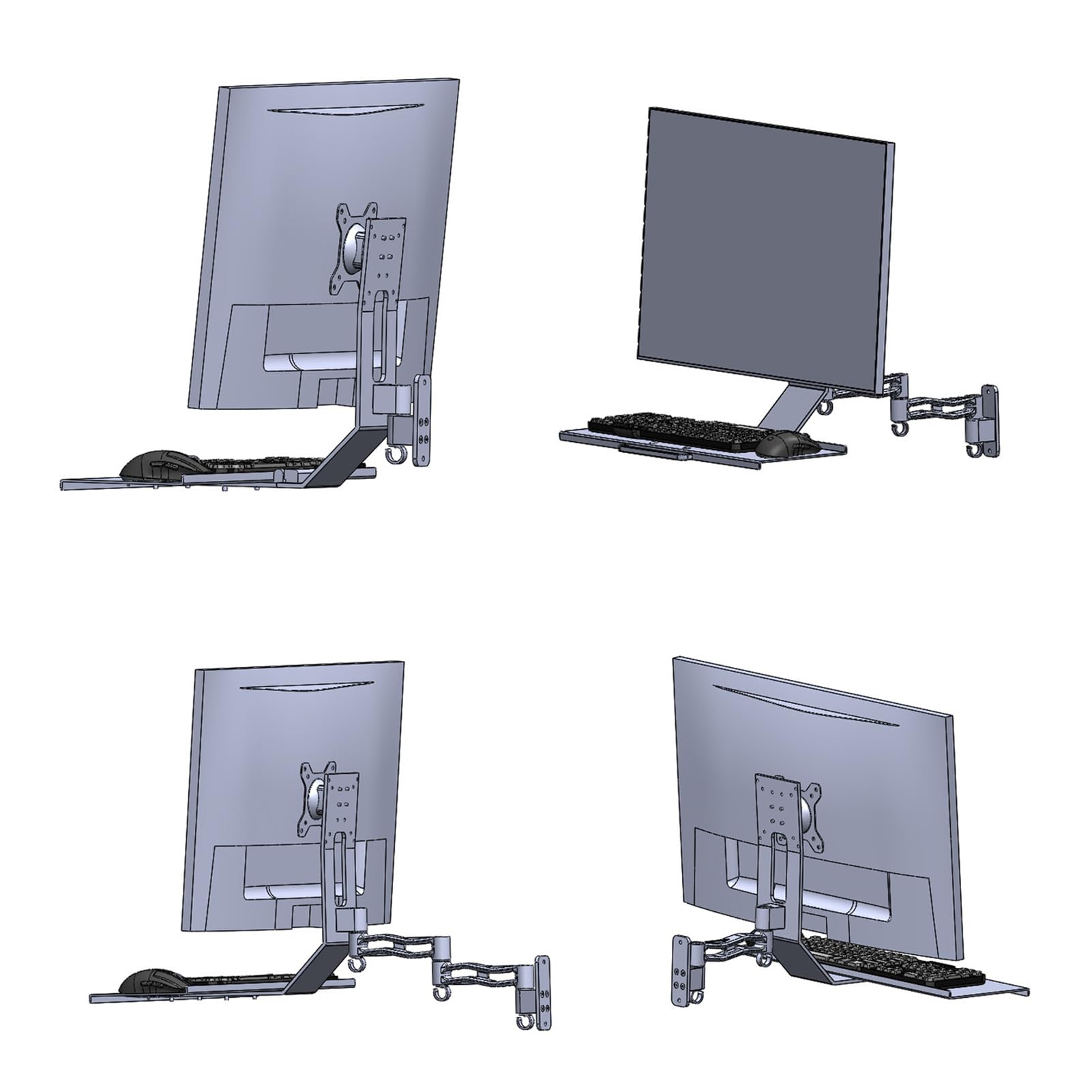 Fafeicy Stojak na Komputer, Regulowany Uchwyt Wyświetlacza ze Stopu Aluminium z półką na klawiaturę Zapewniający ergonomiczną przestrzeń roboczą