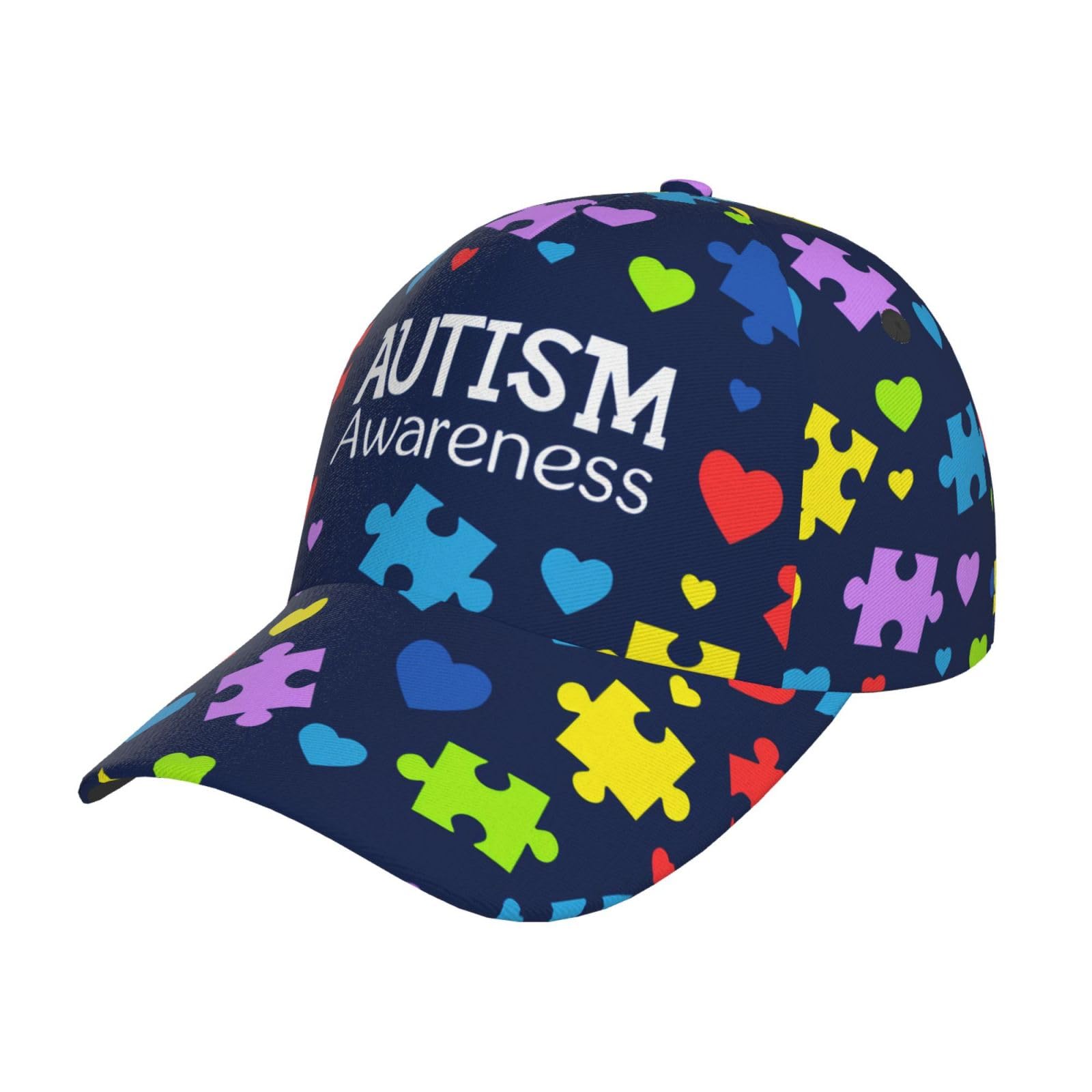 Hihihihihihihihi Unisex Autism _H5214142 Autism Awareness Puzzle Pattern Hat Women's Men's Baseball Caps Adjustable Autism Baseball Hat Autism Cap