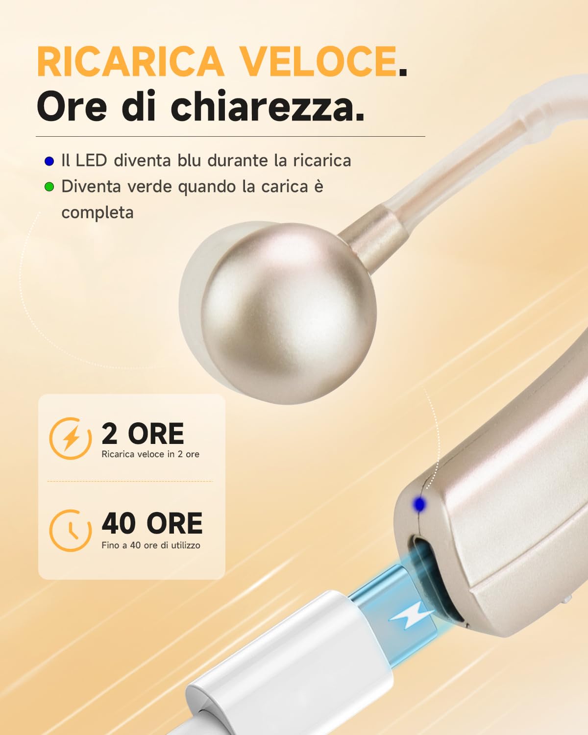 Britzgo dispositivo in Silicone, lunga durata, cancellazione intelligente del rumore, 1 coppia (argento)