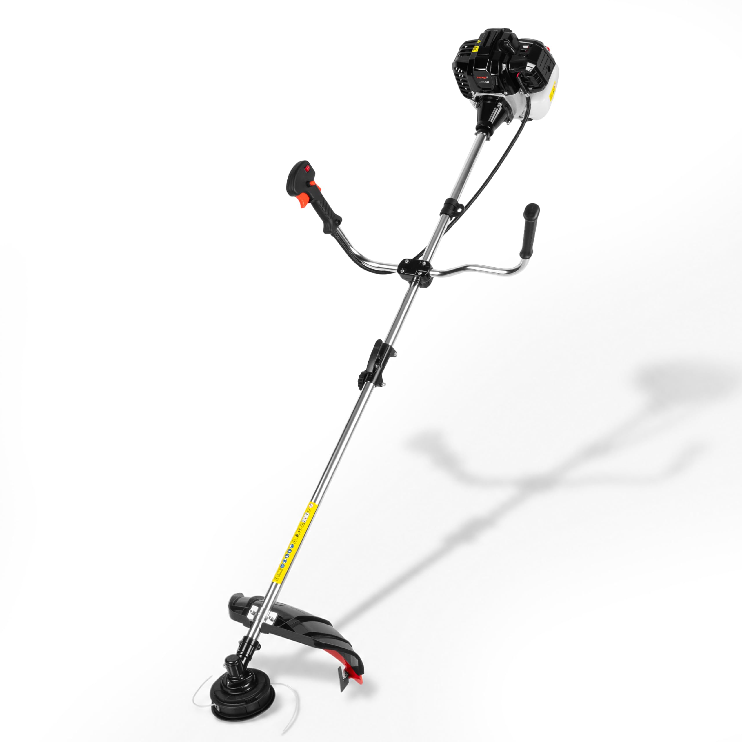 Desbrozadora de Gasolina, 42,7 CC, 1,2 kW, Hilo 400 mm, Cuchilla 3T 255 mm, Depósito 1,2 L, Manillar Tipo Bicicleta, Arnés Ergonómico y Cilindro Cromado - 43S