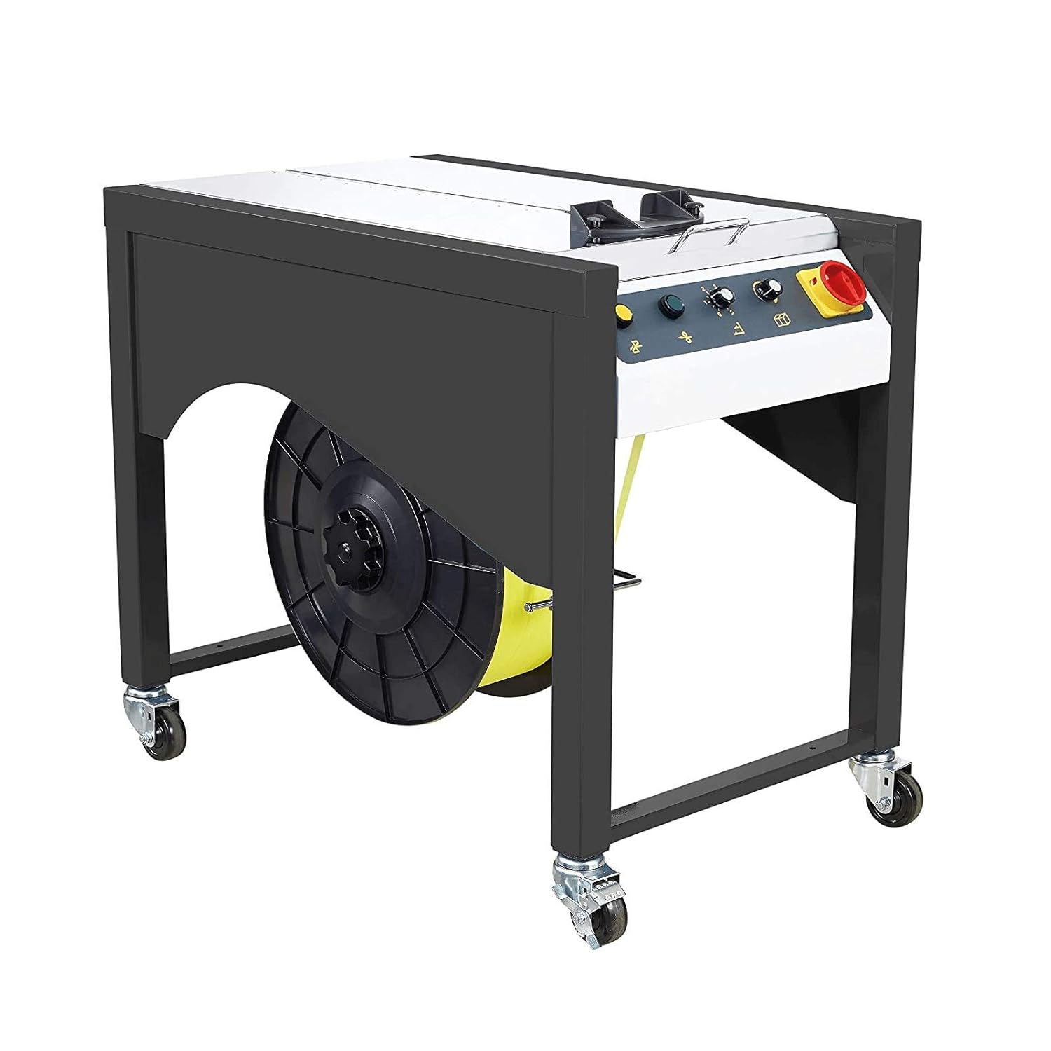 IDL Packaging Ultimate Strapping Set with 1/2” x 9900’ Polypropylene (PP) Strapping & Semi-Automatic Table Top Strapping Machine, No Seals Required – Full Kit to Speed Up Banding Packaging Works