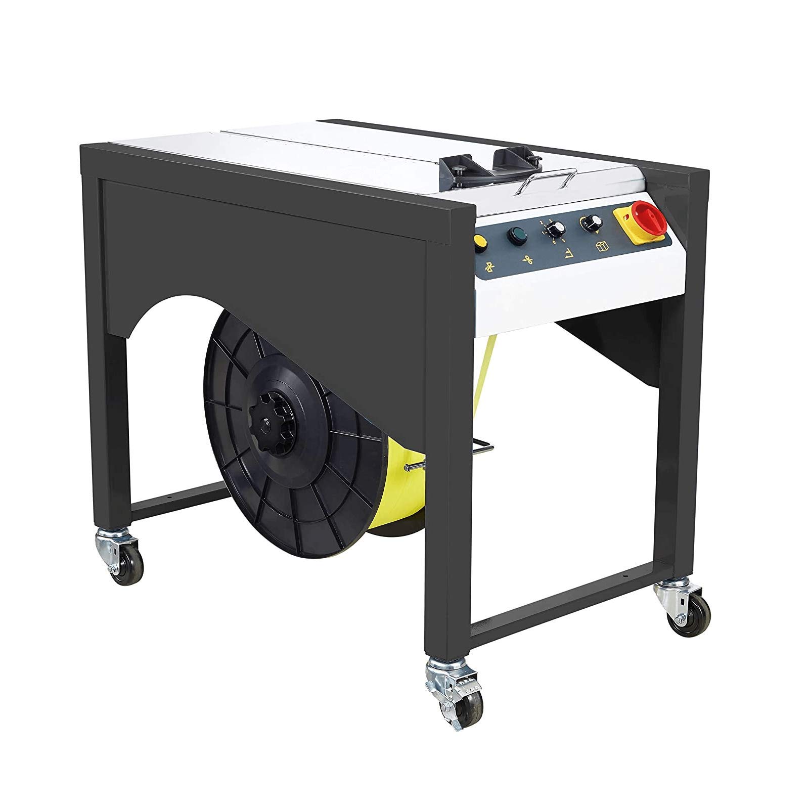 IDL Packaging Ultimate Strapping Set with 1/2” x 9900’ Polypropylene (PP) Strapping & Semi-Automatic Table Top Strapping Machine, No Seals Required – Full Kit to Speed Up Banding Packaging Works