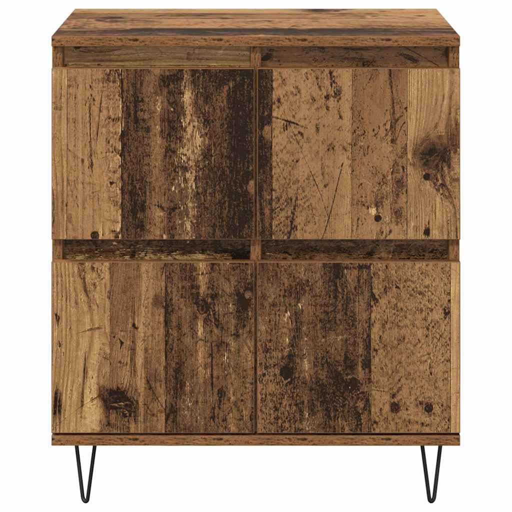 Kredensy zestaw 3 sztuk, wygląd starego drewna, 180 x 35 x 70 cm, materiał drewnopochodny, uniwersalna szafa do salonu, jadalni, kuchni, przedpokoju