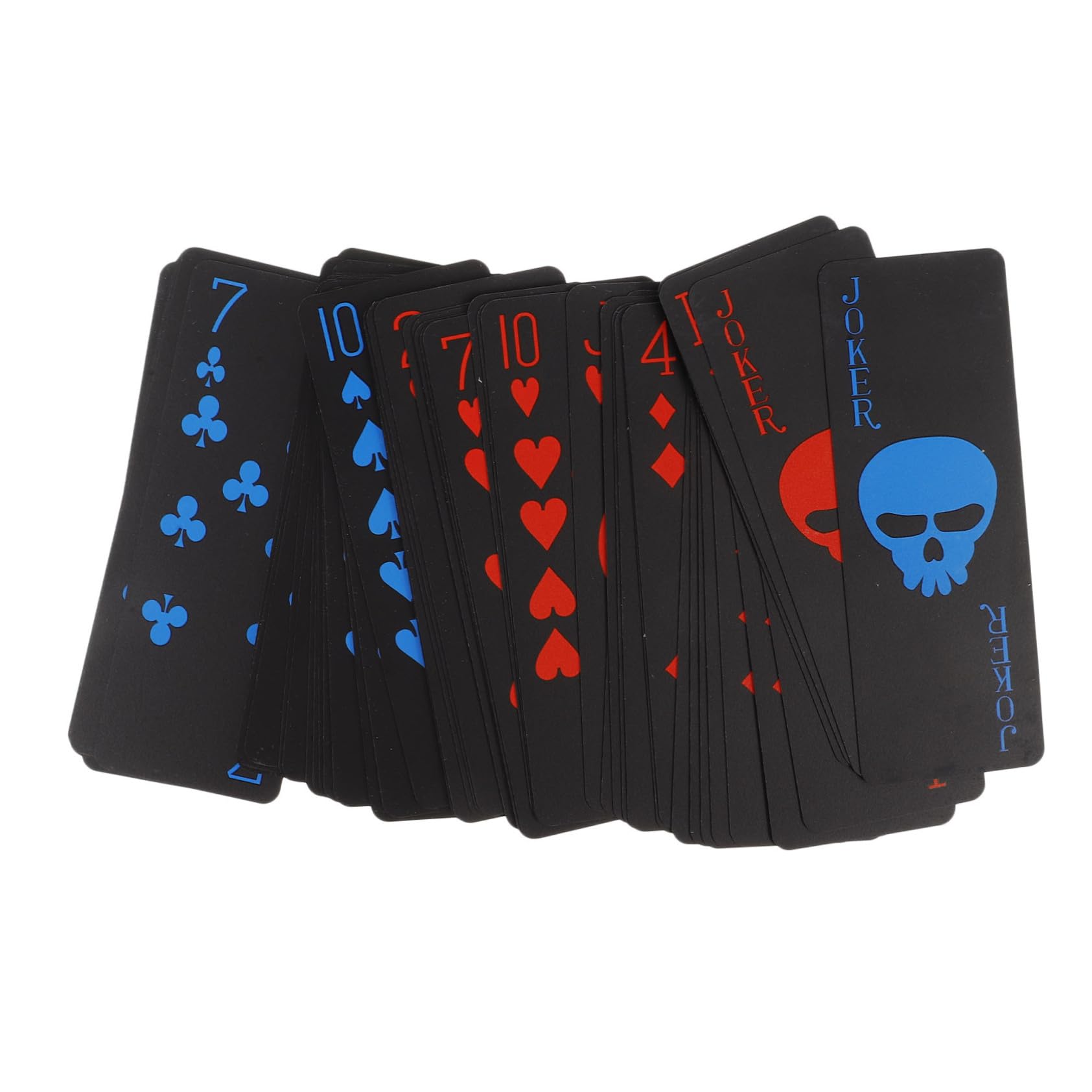 FRCOLOR Póquer de PVC Negro Diseño de Calavera, Impermeables y Duraderas, Ideales para Juegos y Reuniones Familiares