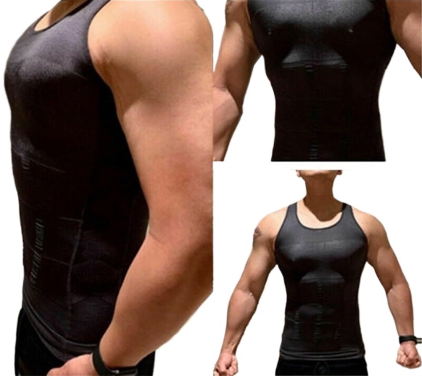 Camiseta Compresión Hombre Camiseta de compresión Moldeadora Cuerpo for Hombre, Chaleco sin Mangas for Entrenamiento en Gimnasio, ginecomastia, Abdomen y Cintura