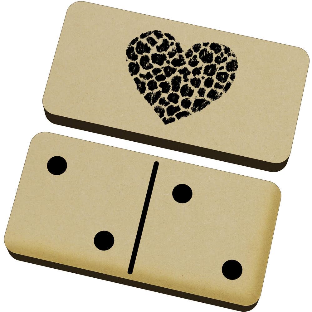 Azeeda 'Leopard Print Heart' Domino Set with Box (DM00045760)