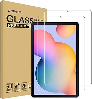 Orzero (2 Pack) Compatible for Samsung Galaxy Tab S6 Lite 10.4 inch Tempered Glass Screen Protector, 9 Hardness HD Anti-Scratch Full-Coverage (2.5D Arc Edges) (Lifetime Replacement)