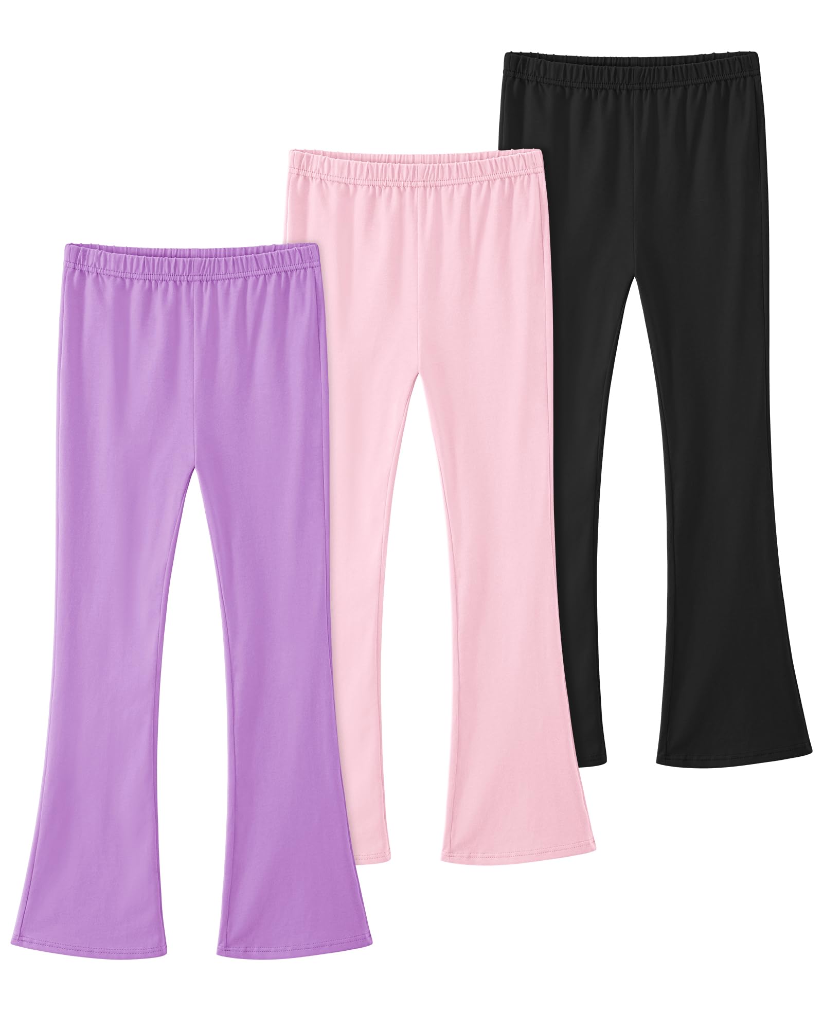 BOOPH Girls Flare Leggings Kids High Waist Bell Bottom Pants Casual Cotton Leggings for Teen Girls