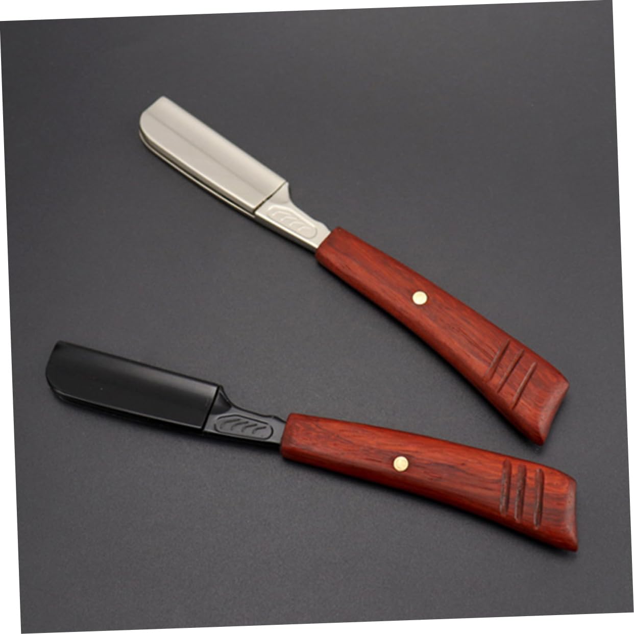 Maquinilla de Afeitar Manual para Vello Facial Masculino Mango de Madera