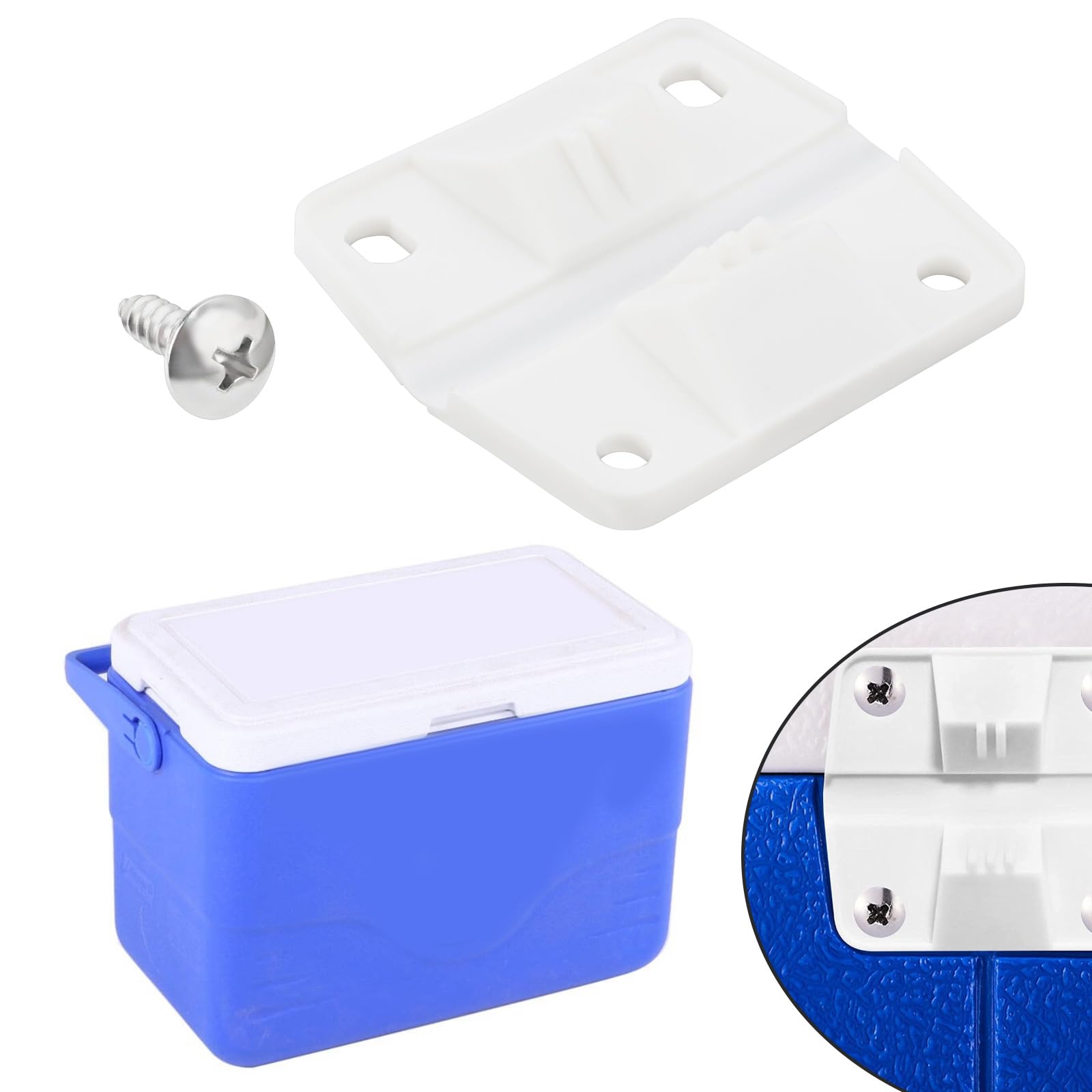YINETTECH 2pcs Plastic Cooler Hinges Ice Chest Hinges Cooler 5256-1851 5283-1141 6262-1141 Compatible with Coleman Coolers(with 8 Mounting Screws)