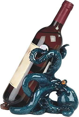 ICE ARMOR 8.25 "W Pulpo azul vino estante botella titular estatua estatua de comedor escultura ornamento decoración hogar habitación ideas de