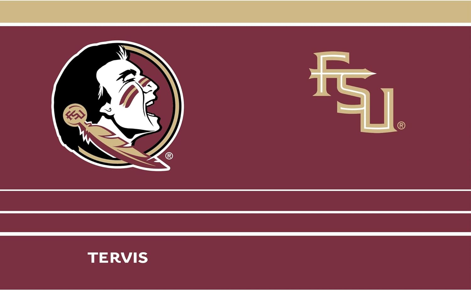 Tervis Traveler Florida State Seminoles - MVP Triple Insulated Tumbler Travel Cup Keeps Drinks Cold & Hot, 20oz, Stainless Steel - Image 2
