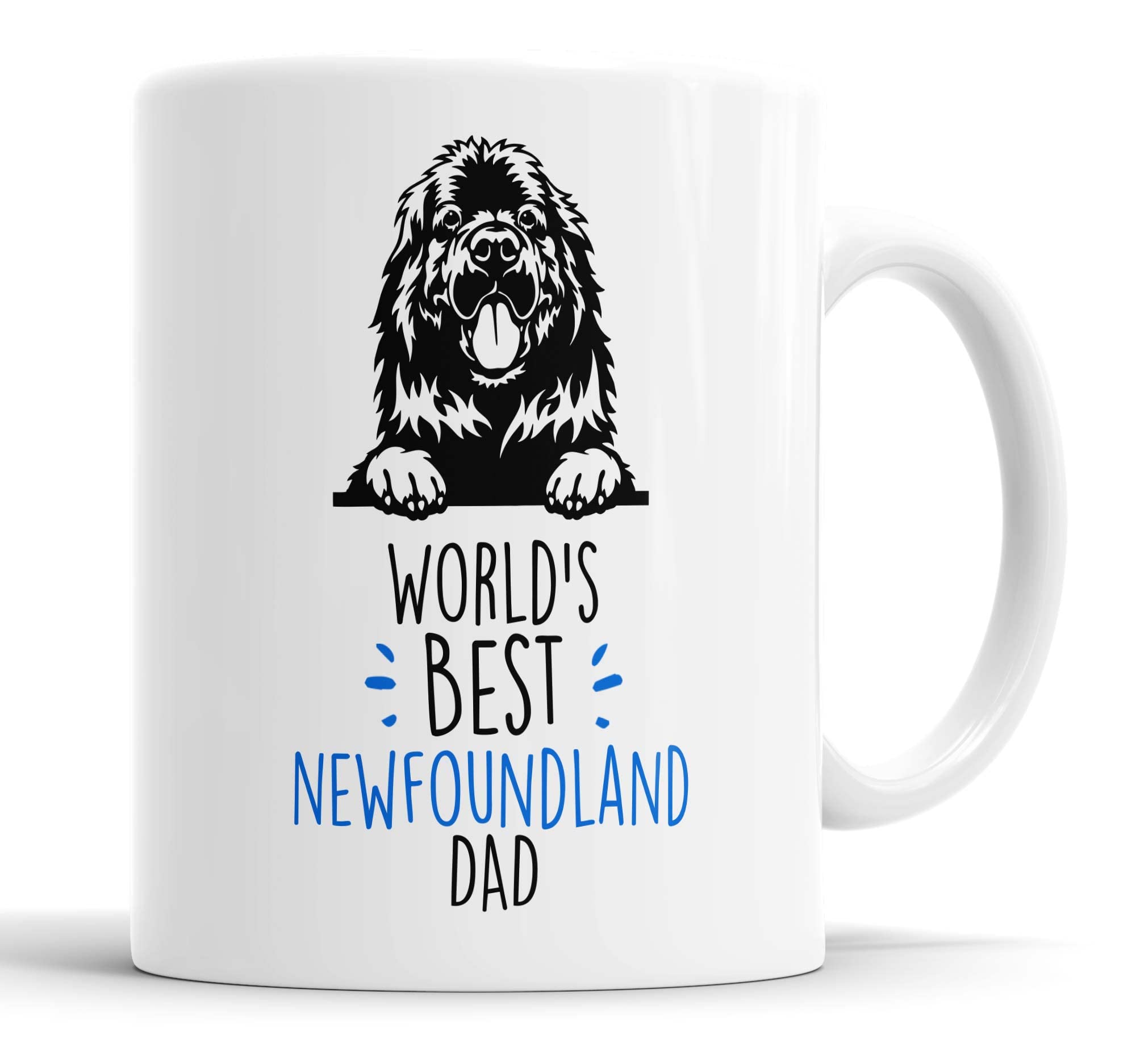 Faithful Prints Newfoundland World's Best Dad | Mug Gift | Dog Mug for Birthday Christmas | Friend, Dad, Uncle, Brother Ceramic Cup
