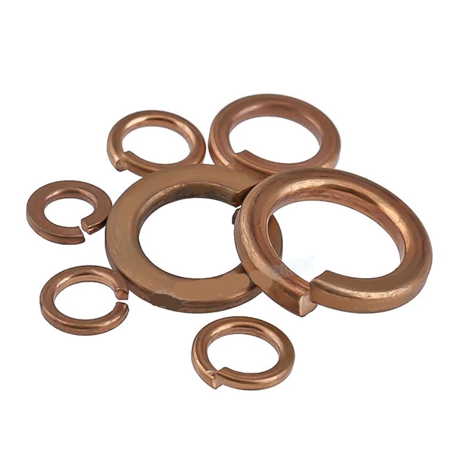 PULaif Spring Lock Washers, Brass Spring Split Lock Washer Elastic Gasket M3-M12(M6 (10pcs))
