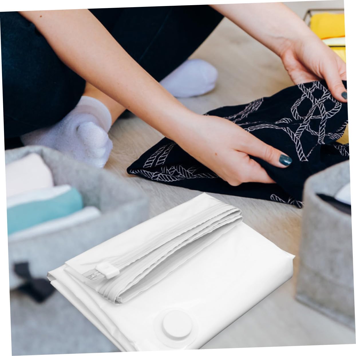 ABOOFAN 2 Piezas Bolsas de Vacío para Colchón, Almacenamiento al Vacío Reutilizables Gran Capacidad, para Ropa y Colchones, Adecuado para Dormitorios y Sótanos