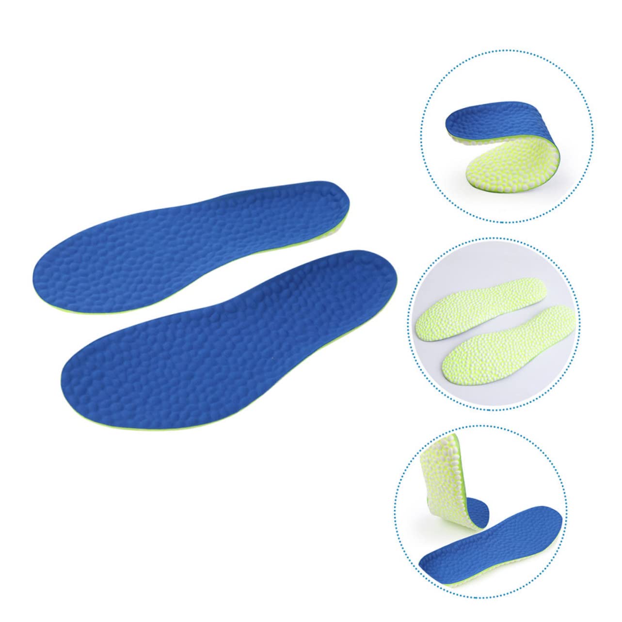 FOMIYES 4 Paare Sport-Einlegesohle Sohleneinlagen Sport Einlegesohlen schäumende Fußeinlagen wechselfußbett fußkissen fusspads Einlegesohle für Schuhe Schuheinlagen damen TPU-Schaum Blue