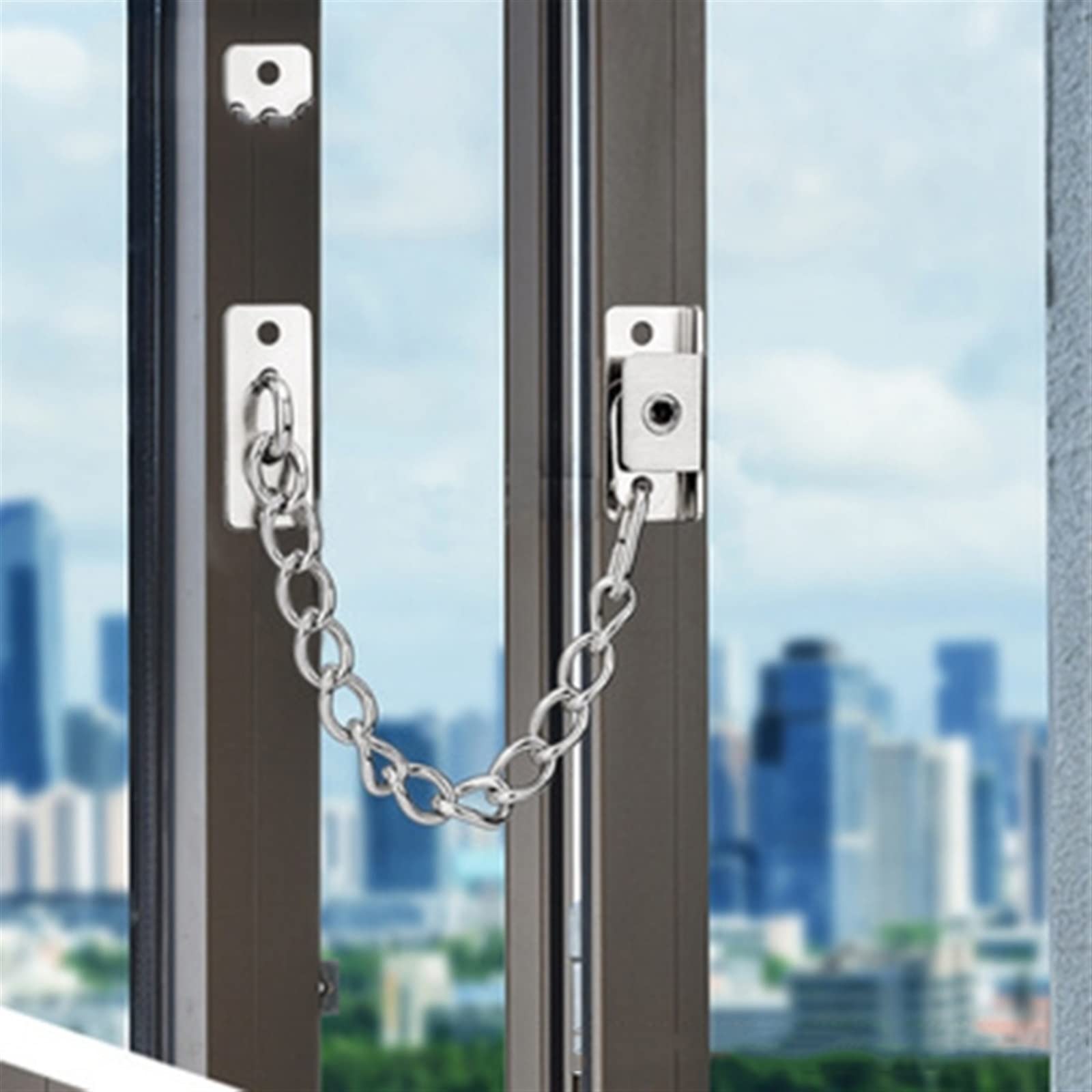 Cerrojo De Cadena Puerta Acero Inoxidable | Cadena de seguridad for puertas multicolor: for apartamentos, hoteles, oficinas(Silver)