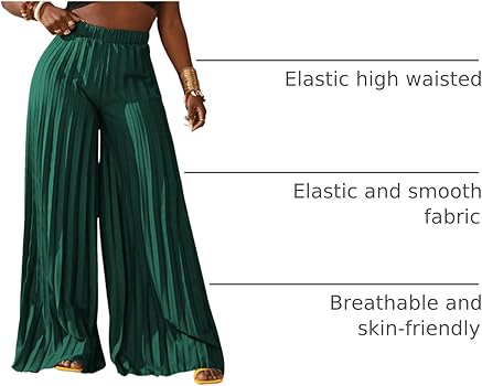 SOLY HUX Women's Wide Leg Palazzo Pleated Pants High Waisted Flowy