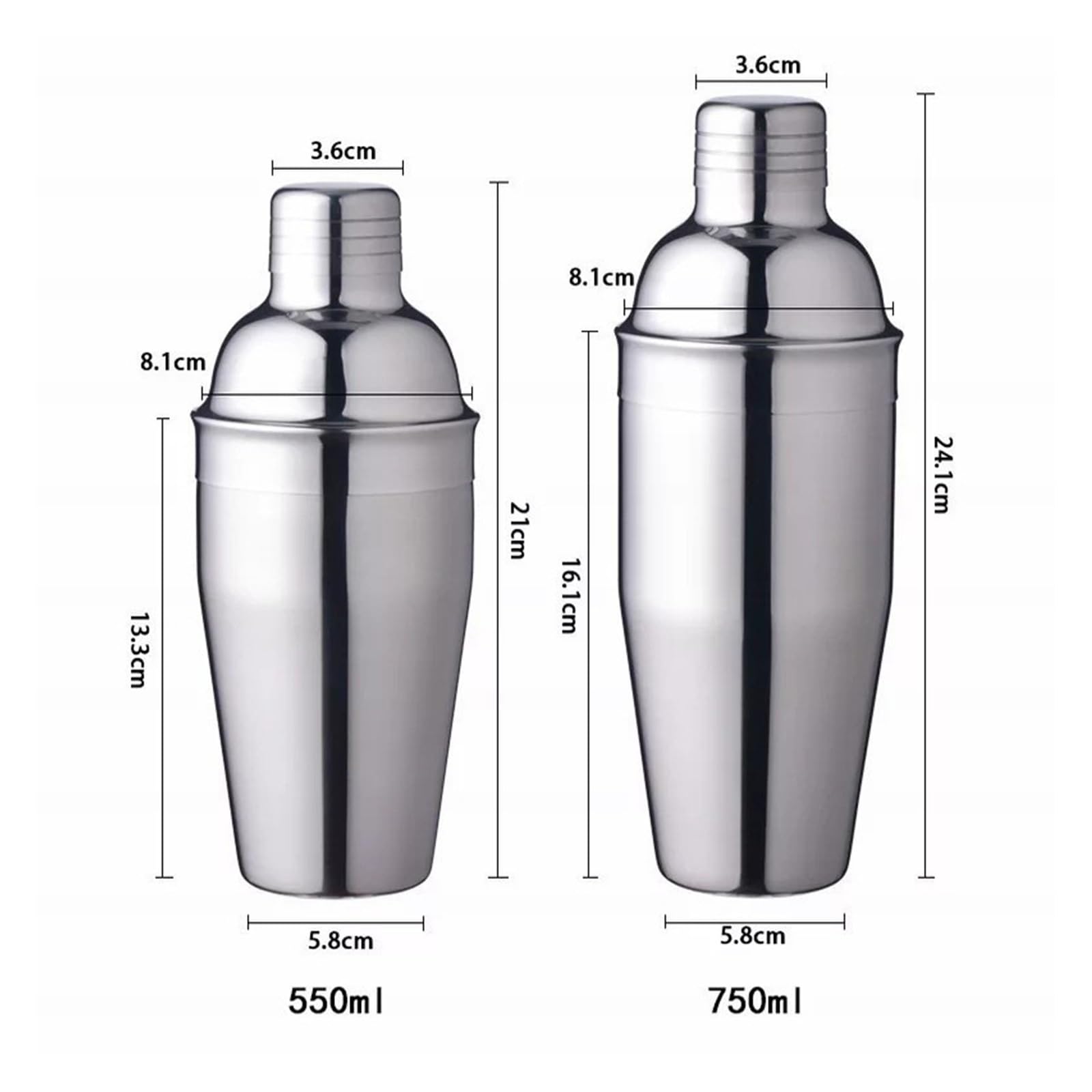 Coctelera de acero inoxidable 350/550/750 ml for herramientas barra fiesta(750ML)