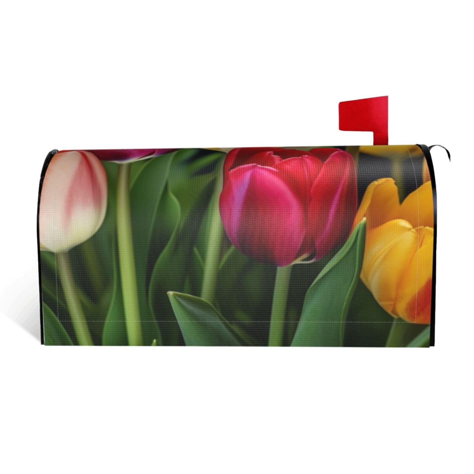 Flower Mailbox Covers Magnetic Standard Size 21x18 in, Decorative Post Letter Box Cover Waterproof Mailbox Wraps Outdoor Post Wraps for Garden Yard Home Decor