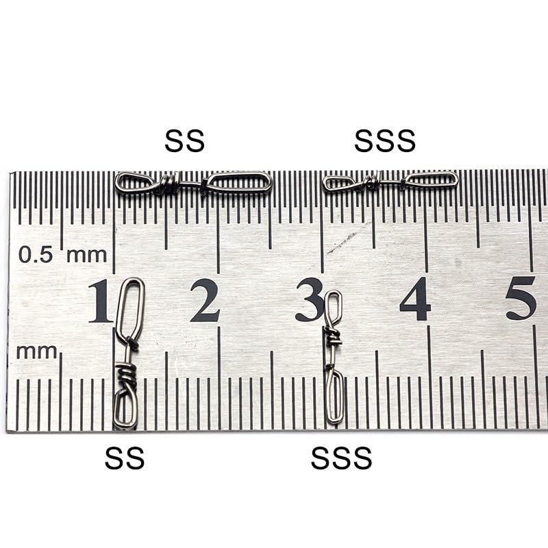 Conectores rápidos para pesca de acero inoxidable 90 pcs miniatura 4