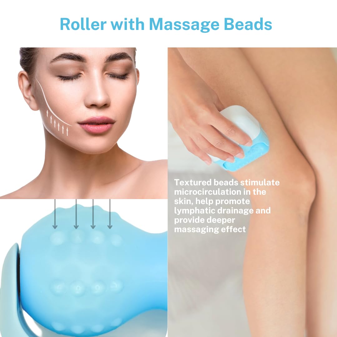 Rullo di ghiaccio 2 in 1 per modellare viso e corpo, terapia di raffreddamento, riduce il gonfiore e il rassodamento della pelle, regalo per la cura di sé