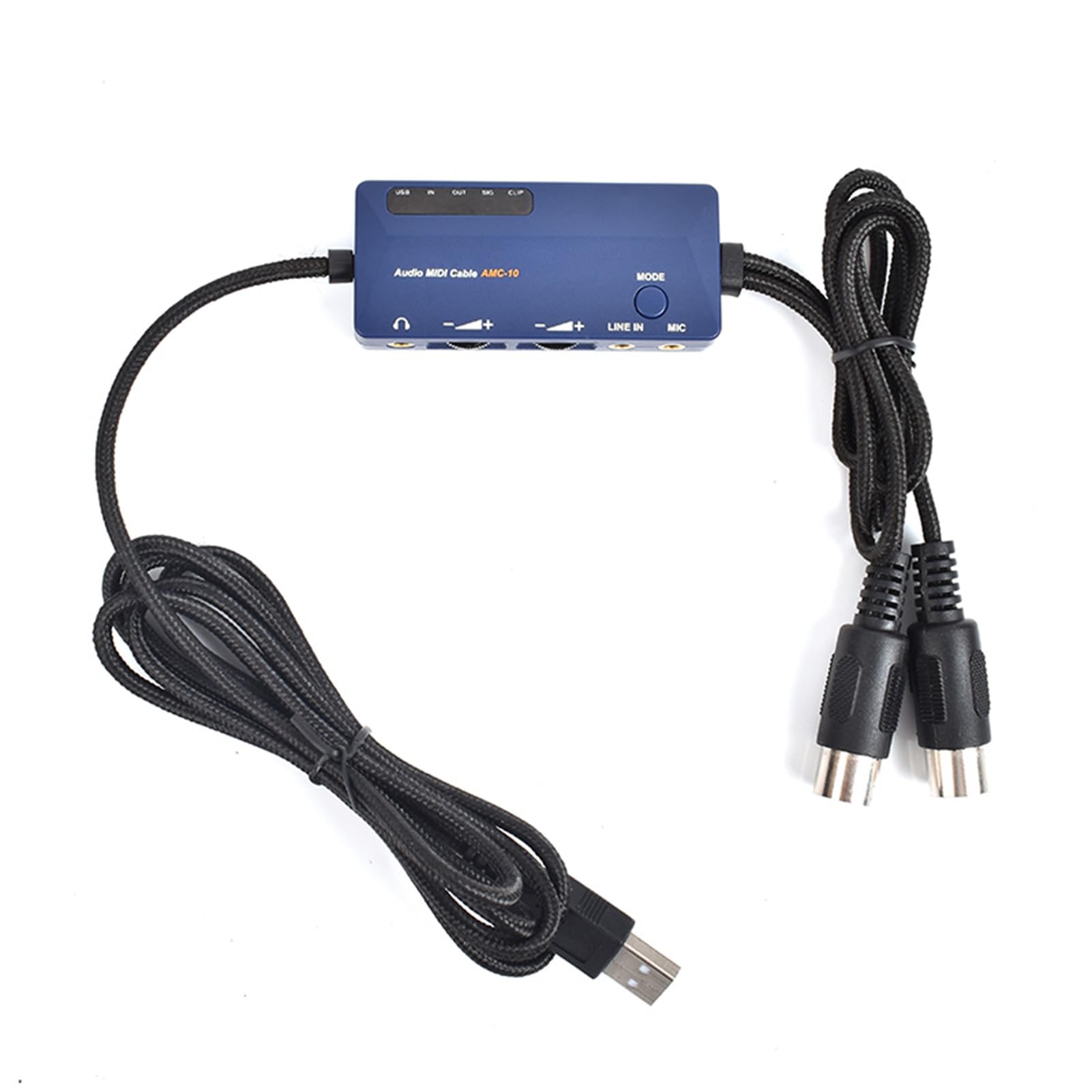 Luocute Cavo MIDI a USB, Interfaccia Audio MIDI per Editing di Registrazioni con Effetti Sonori 3D Reverb Chorus Integrati, Uscita di Ingresso Standard a 5 Pin per Tastiera, (Interfaccia da a