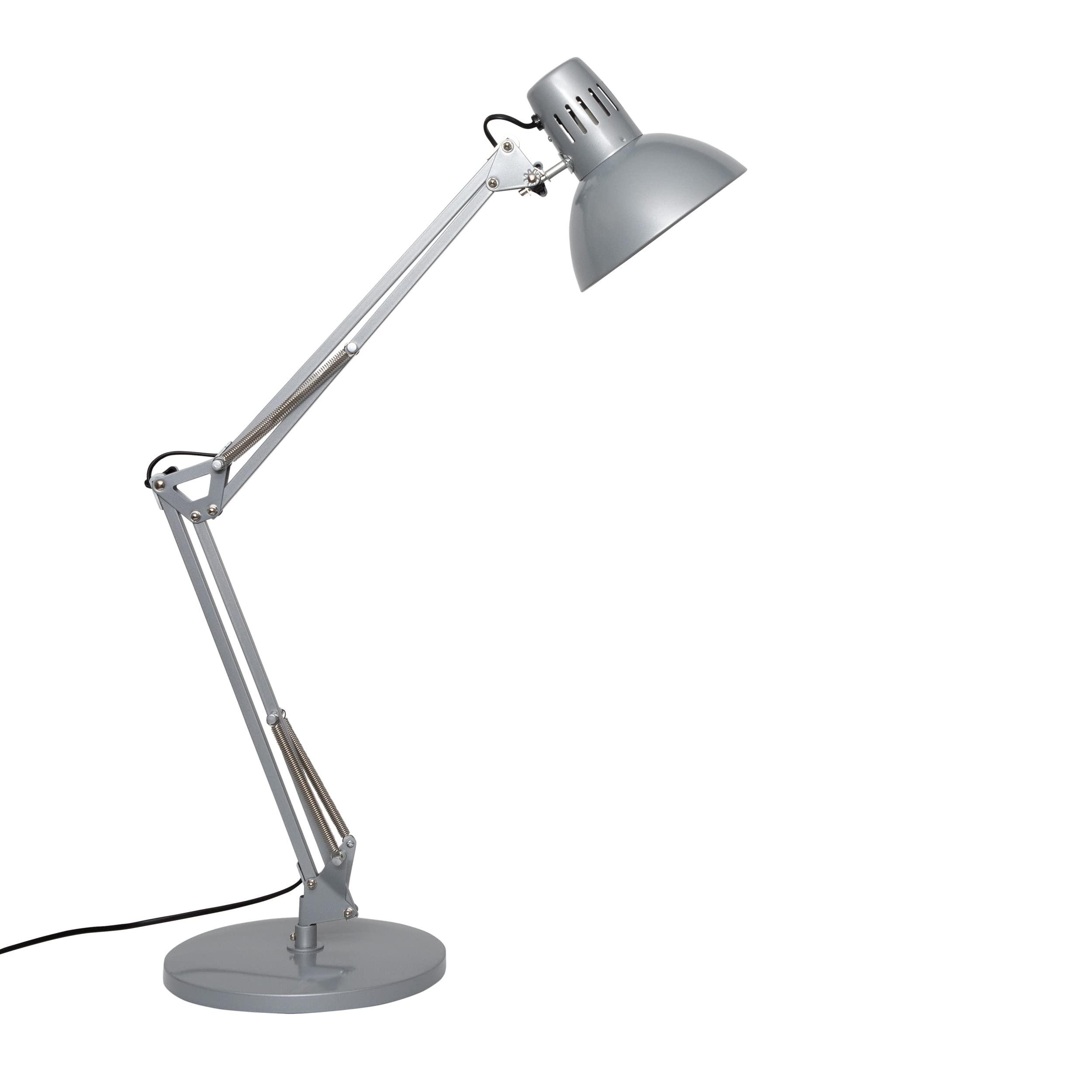 MAUL Lampa Biurkowa Led MAULstudy Regulowana Lampa Stojąca z Ramieniem Przegubowym do Biura, Gabinetu i Biurka Elegancka Lampa Biurowa z Metalu Ekskluzywne Żarówki Led Srebrna | bezpośrednie światło na podłogę, ciężka podstawa odporna na zarysowania, podw