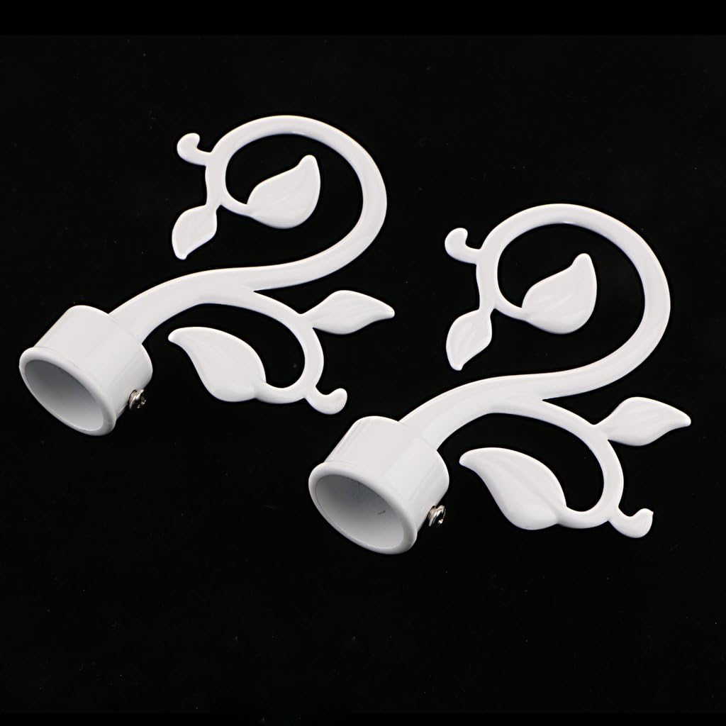 Dovewill 2Pcs Leaf Window Drapery Curtain Rod Decor Drapery Pole Finials Head Top 28mm Inner Diameter #White : Home & Kitchen