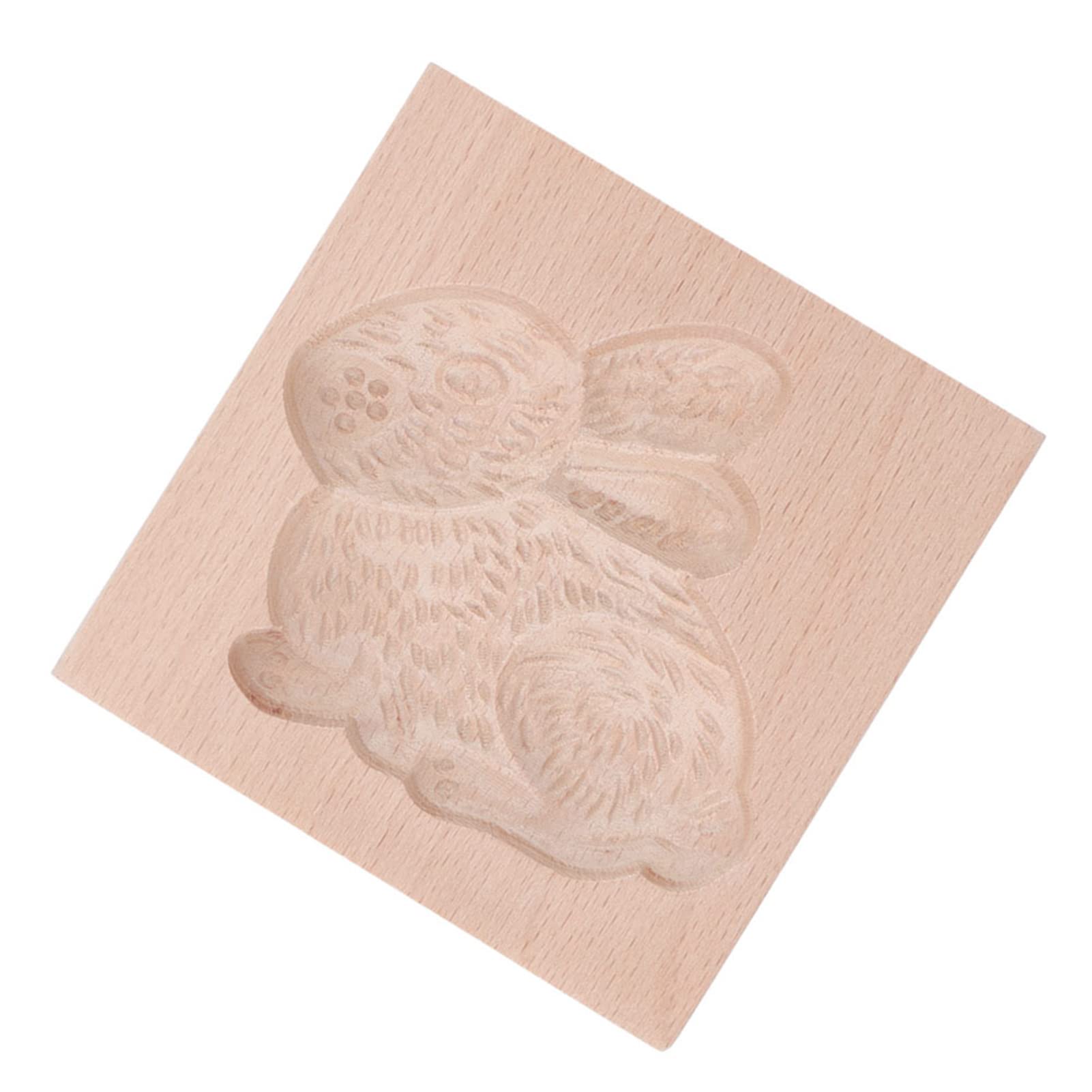 SIXRUN Molde de Madera para Galletas, Molde para Sellos de Prensa de Galletas de Madera de Haya, Reutilizable, Lavable, Liberación Suave para, Pan de Jengibre, Repostería, Pan, Bricolaje, Hornear,