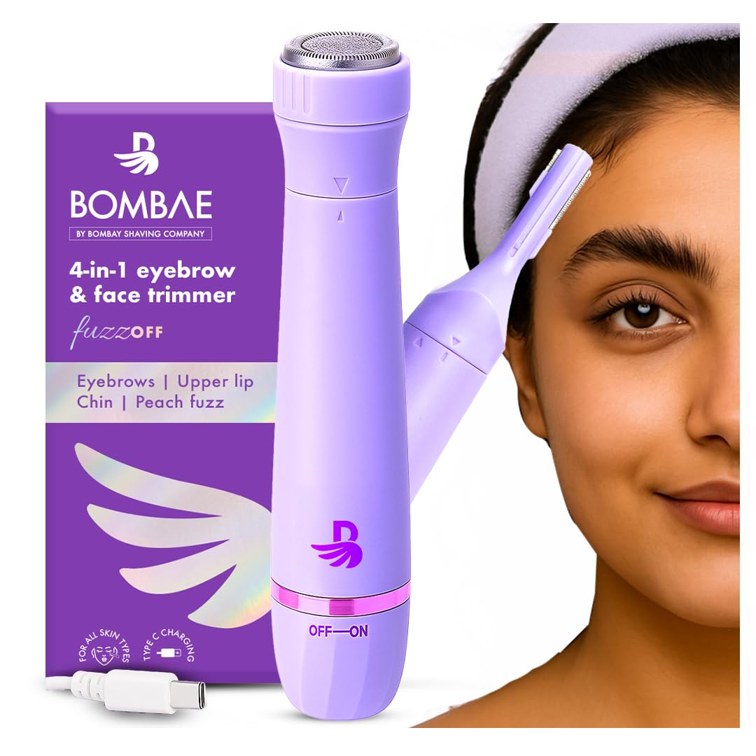 Bombae 4In1 Face & Eyebrow |Trimmer For Women All In One|Eyebrow Trimmer|Facial Hair Removal Machine |Women Trimmer | 90 Min Runtime | C Type Charging | For Eyebrows, Upperlips, Sideburns, Chin, Peach Fuzz | (New Model) Bombae 4In1 Face & Eyebrow |Trimmer For Women All In One|Eyebrow Trimmer|Facial Hair Removal Machine |Women Trimmer | 90 Min Runtime | C Type Charging | For Eyebrows, Upperlips, Sideburns, Chin, Peach Fuzz | (New Model)